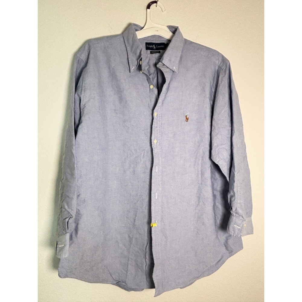 Ralph‎ Lauren Classic Fit Blue Oxford Button Down Shirt Mens 17.5 32/33 XL